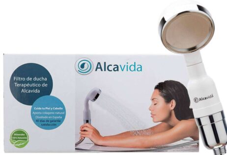 Filtro de ducha terapéutico Alcavida que ayuda al cuidado de la piel y el cabello