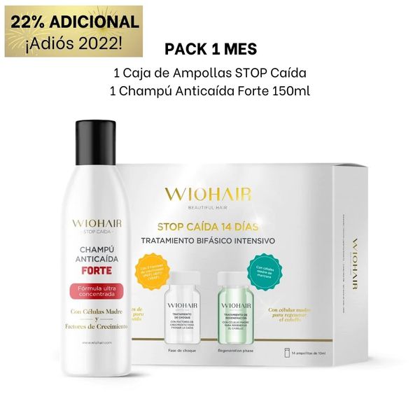 Uno de los packs de tratamiento anticaída de Wiohair